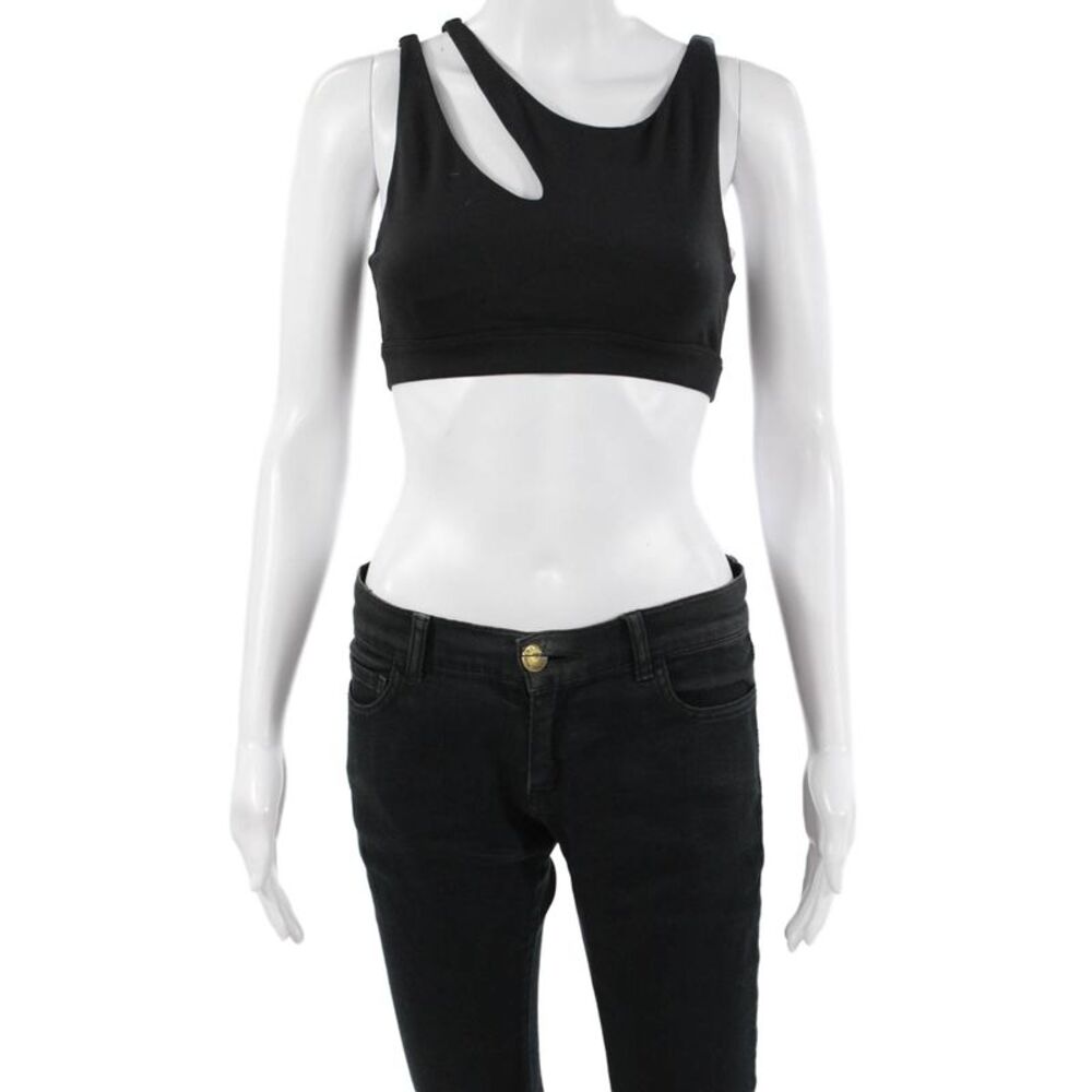 Alo Womens Solid Stretch Activewear Bra Black Size S